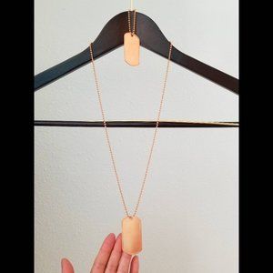 Men's Copper Dog Tag Necklace with Matching Keychain